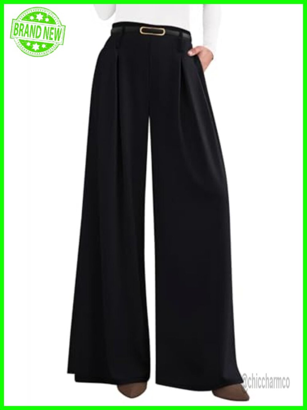 PRETTYGARDEN Womens Wide Leg Dress Pants High Waisted Flowy Trousers